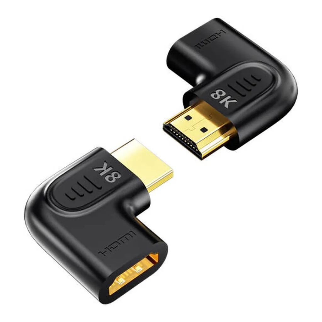 8c2566227675772c41926ab8bfecb098-md.jpg Unitek 8K HDMI 90 and 270 Degree Vertical Flat Adapter, 8K@60Hz/4K@120Hz/4K@60HZ Resolution, 48Gbps Transmission Speed, Gold-Plated, PVC Housing, Black | A1047ABK03