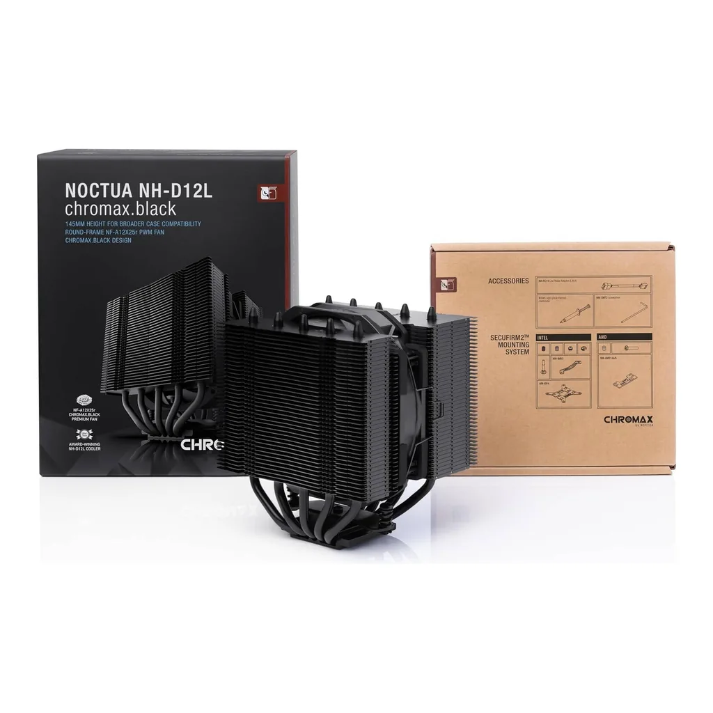 Noctua NH D12L CPU Air Cooler, Black | NH-D12L CH BK - Image 5 Noctua NH D12L CPU Air Cooler, Black | NH-D12L CH BK