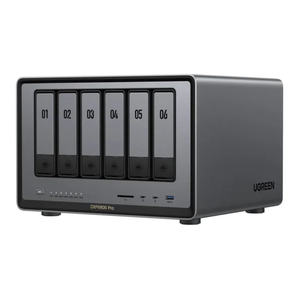 8e0f96c76219304d8752dfd160dc8a84-hi.jpg UGREEN NASync DXP6800 Pro 6-Bay Desktop NAS, Intel i5 1235U CPU, 128GB Flash Memory, 2 M.2 SSD Drive Slots, 2x 10GbE LAN Ports, 196TB Massive Data Storage | DXP6800 Pro