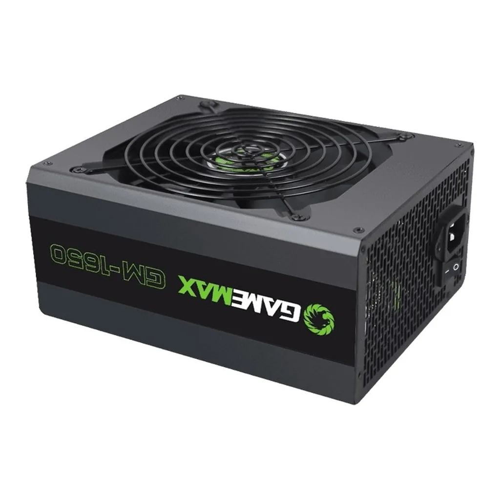 8f48ecc24e770e644044dc5ee44d1981-hi.jpg GameMax GM-1650 1650W Bitcoin Mining ATX Power Supply, 80 Plus Gold, 87% Efficiency, 100V-240V Input Range, + 12v1 Rail, 140mm Fan, Active PFC, Black | GM-1650