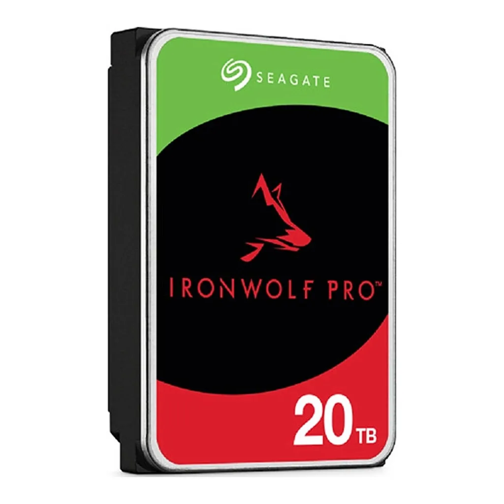 910569059714988181bf628c3690f6ed-hi.jpg Seagate IronWolf Pro 20TB NAS Hard Drive, 7200 RPM Memory Speed, 256MB Cache, SATA III 6 GB/s Interface, 3.5" Form Factor, Up to 24-Drive Bay Supported, 1.2 Million Hours MTBF | ST20000NT001