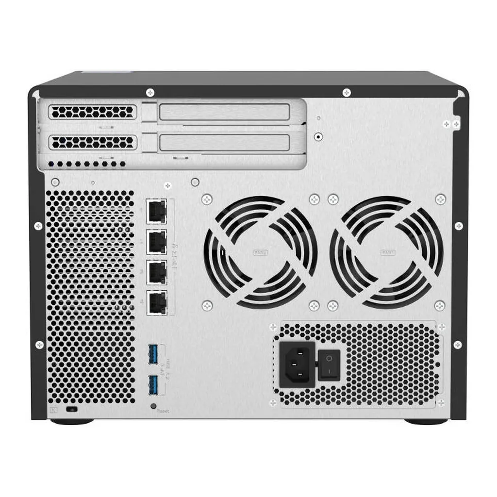 9154f7a346786a3f277445a5ed3082c0-hi.jpg QNAP TS-h886 NAS Enclosure, Intel Xeon D-1602 2-Core, 8GB UDIMM RAM, 6 x 3.5, 3.5" & 2.5" SATA HDD & 2.5" SATA SSD Drive Bays, 2x PCIe Gen3 x8 Slot, Black | TS-h886-D1602-8G