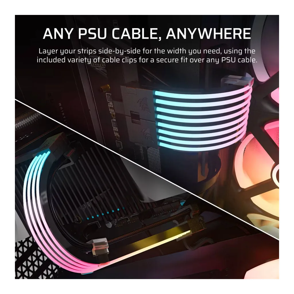 Corsair ARGB PSU Cable Strips | CP-8920282 - Image 4 Corsair ARGB PSU Cable Strips | CP-8920282