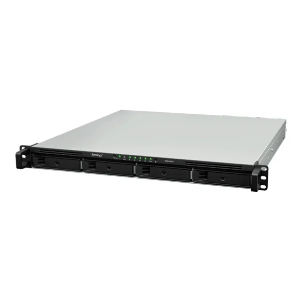 95304abf6b530b7e3803b96790b160eb-hi.jpg Synology 4-Bay 1U Rackmount NAS, AMD Ryzen™ V1500B CPU, 4GB DDR4 ECC Memory, 4 x 3.5-Inch SATA HDD or 2.5-Inch SATA SSD Drive Bays, 4 Gigabit Ethernet Ports, 1 PCIe Slot, 150W PSU | RS826+