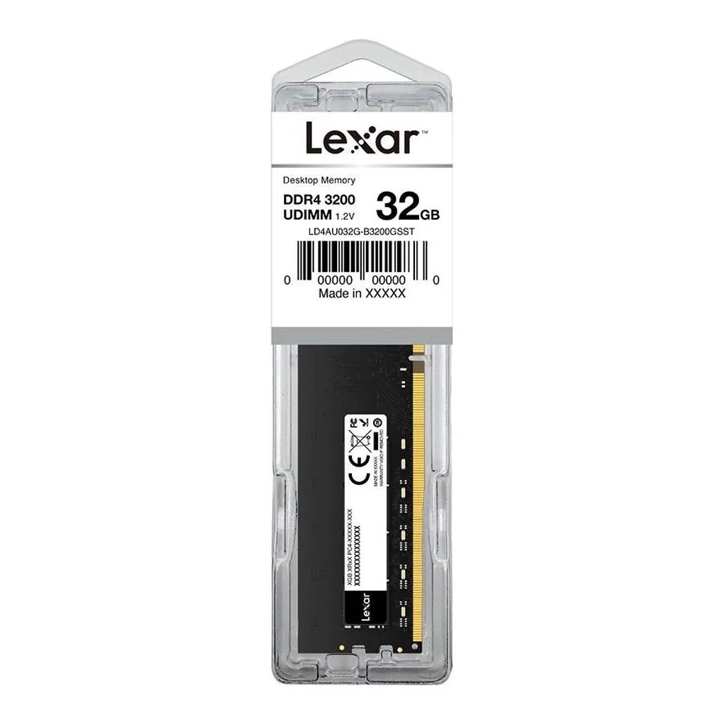 Lexar 32GB DDR4 UDIMM Desktop Memory, 3200MHz Speed, 1.2V Voltage, 288 Pin, CL22 Cas Latency | LD4AU032G-B3200GSST - Image 2 Lexar 32GB DDR4 UDIMM Desktop Memory, 3200MHz Speed, 1.2V Voltage, 288 Pin, CL22 Cas Latency | LD4AU032G-B3200GSST - Image 2