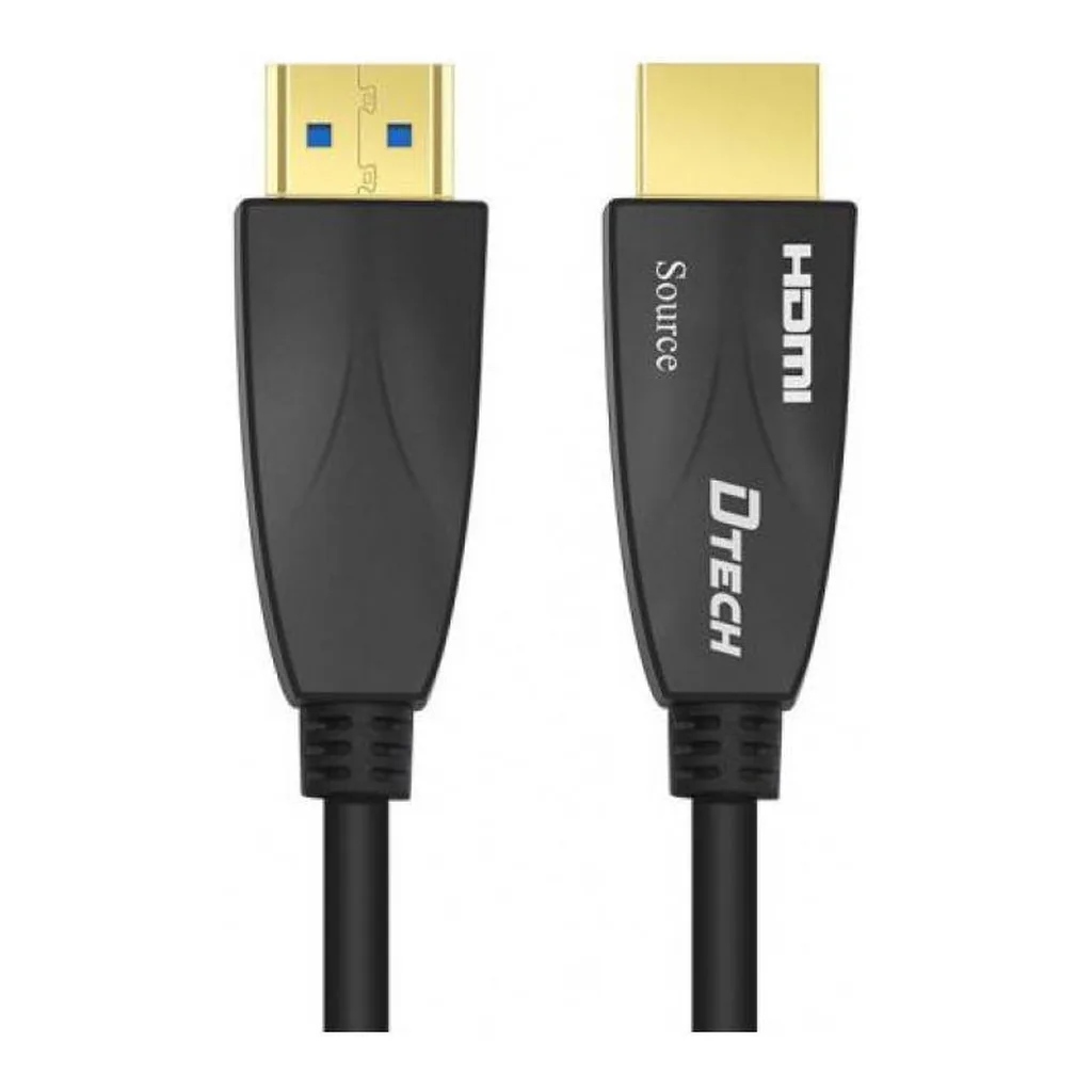 9774e966fce953a01ff5f43c27a90115-hi.jpg DTECH DT-HF2040 Fiber HDMI Cable, 4K @ 60Hz Resolution, 18Gbps Bandwidth, Built-in Advanced Optical Engine, 4.8mm Outer Diameter, HDCP 2.2 EDID CEC, Plug And Play, 40 Meters, Black | DT-HF2040