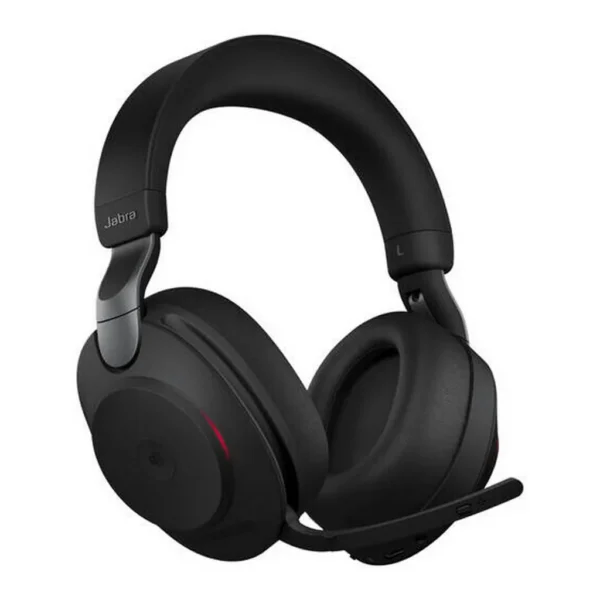 981e31f009373de5c3378f6b2e30d553-hi.jpg Jabra Evolve2 85 Wireless Stereo Headphone, 37 Hours of Battery Life, Noise-Canceling, Bluetooth 5.0, Unified Communication, 10 Integrated Microphones, 40mm Drivers, USB Type-C, Black