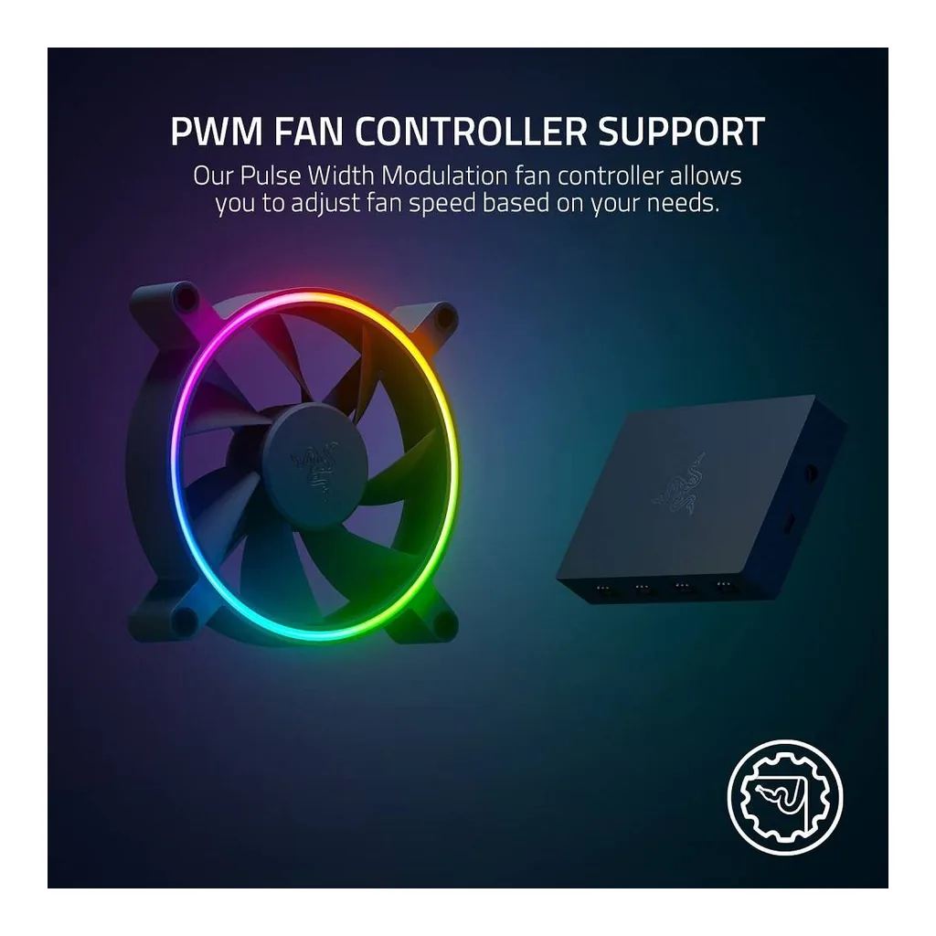 Razer Kunai Chroma 140mm ARGB PC Fan, Black | RC21-01800200-R3M1 - Image 4 Razer Kunai Chroma 140mm ARGB PC Fan, Black | RC21-01800200-R3M1