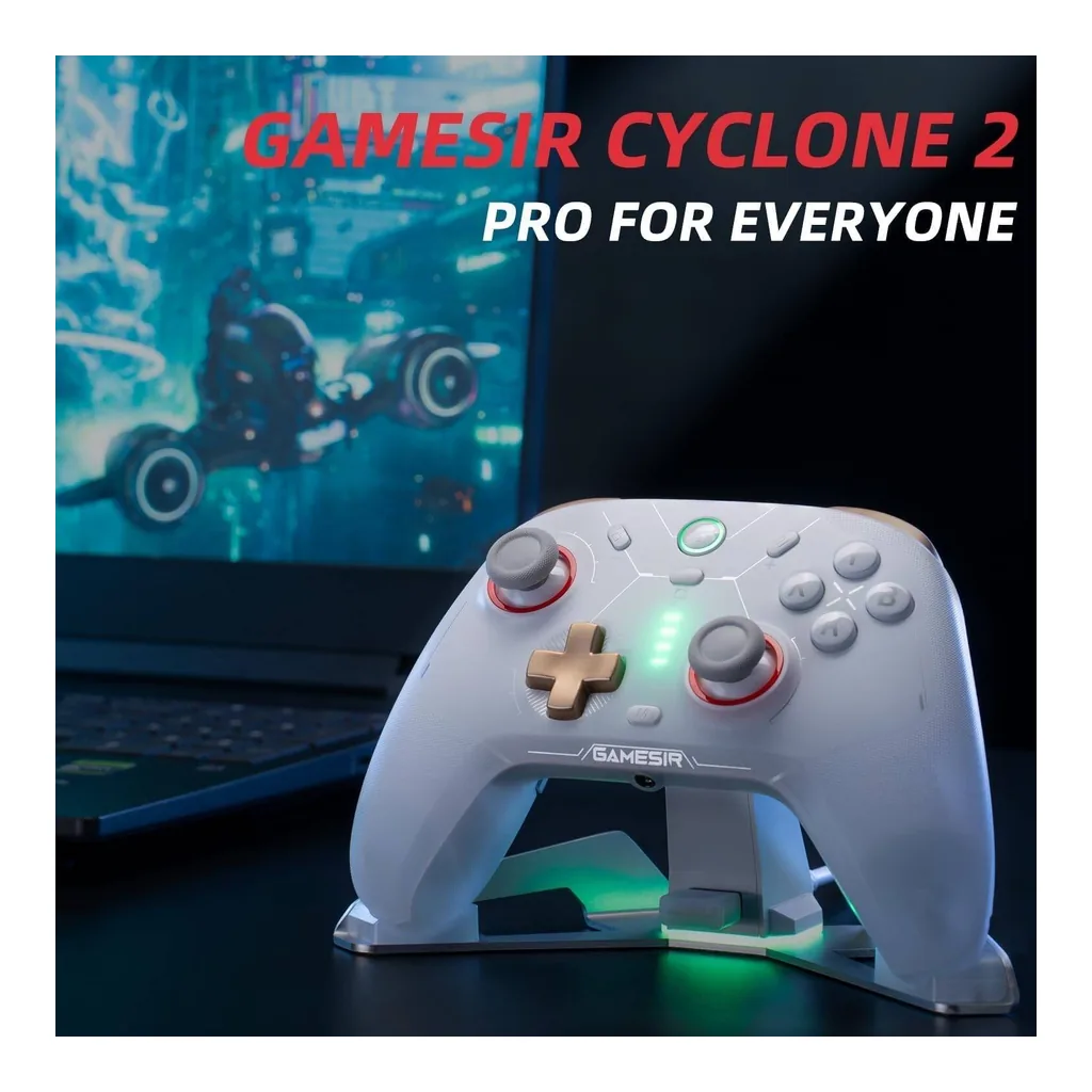 9bca5f798cda853f8ddcb43eaf4d7579-hi.jpg GameSir Professional Wireless Gamepad GameSir Cyclone 2 Game Controller for PC, Steam / Switch, Android, iOS with RGB Lamp Wireless Audio Hall Linear Trigger