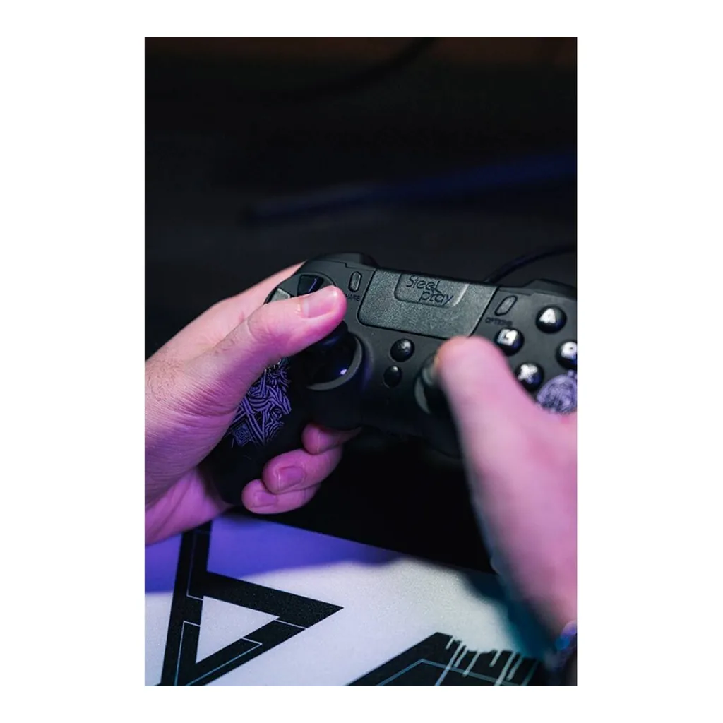9bf0c5feb3b67497818586d963aa3b66-hi.jpg Steelplay LEXIP X UBISOFT METALTECH, Wired Controller For PS4, PC, Assassin's Creed Mirage, 3M Cable, Touchpad, Black