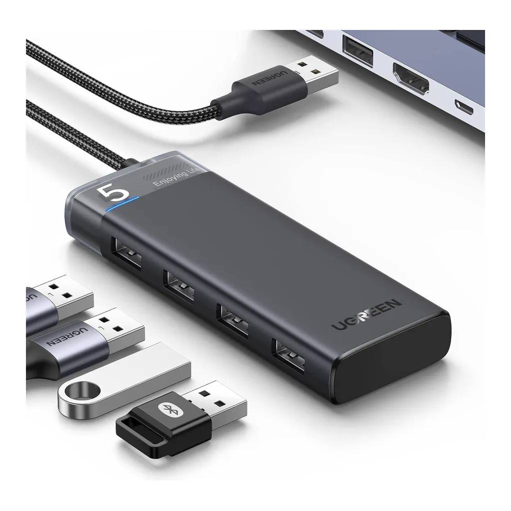 9e2a08b50c92db380483129f74fd4dfa-hi.jpg UGREEN CM653 USB 3.0 HUB 5Gbps High Speed Data Transmission With USB-C Power Supply, Multiple Extension For Laptop, Desktop PC, Xbox, PS5, Mouse, Keyboard, Flash Drive, Printer | 15548
