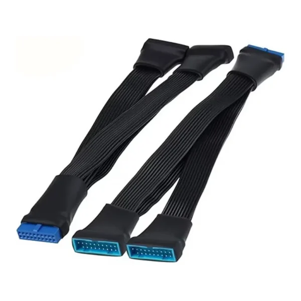2pcs USB 3.0 Male-to-Female Extension Cable, Black/Blue - Image 1 2pcs USB 3.0 Male-to-Female Extension Cable, Black/Blue