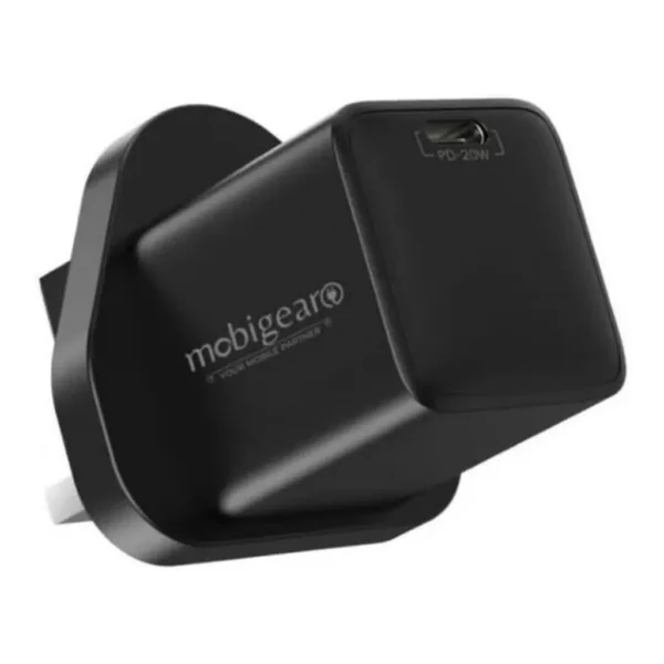 9f8377fce2f188327d7893f4689765d5-md.jpg Mobigear USB C Wall Charger, 20 Watt, GaN Quick Charger, USB Type-C Port Type, Black | RY-U20