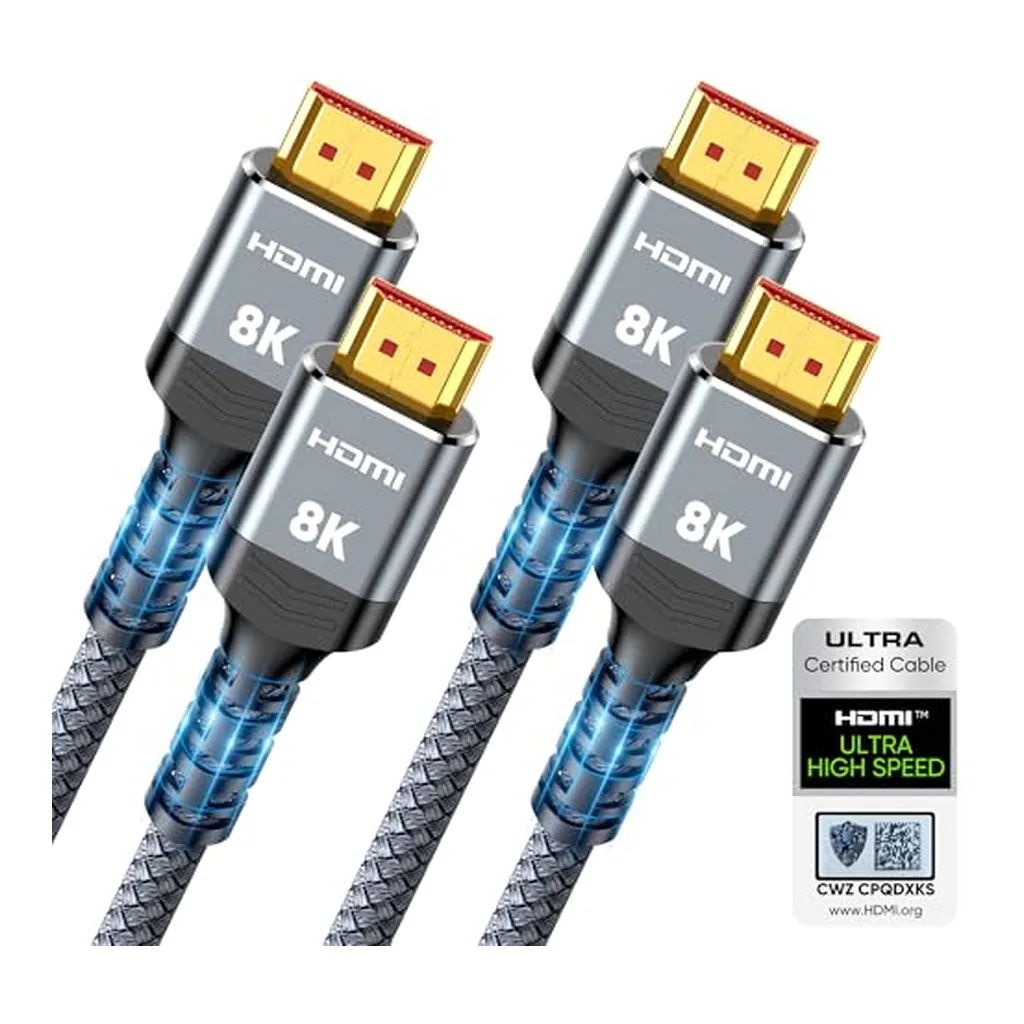 EditionSANI-Amazon-B091GWJPJ5-05 Highwings 8K HDMI 2.1 Cable 2-Pack, 6.6 ft, 48 Gbps – Grey