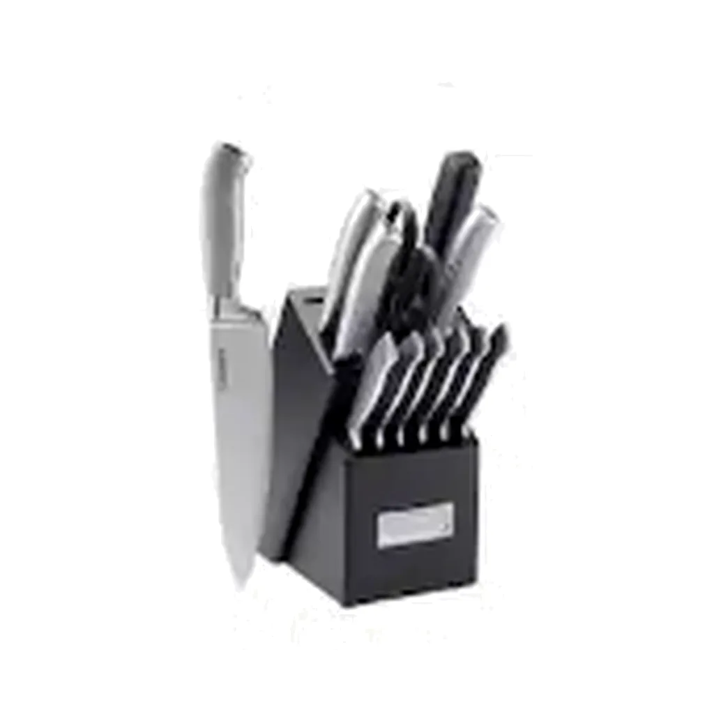 EditionSANI-Cutlery Cuisinart - Triple Rivet 16 Piece Knife Block Set C77TR-16P - Black / Stainless Steel