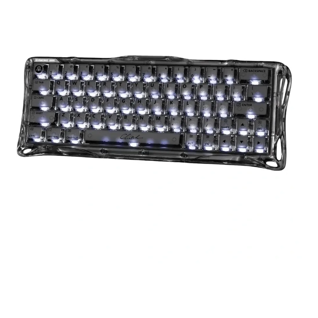 EditionSANI GravaStar Mercury V60 Onyx Crystal — Top view GravaStar Mercury V60 Onyx Crystal keyboard, top view