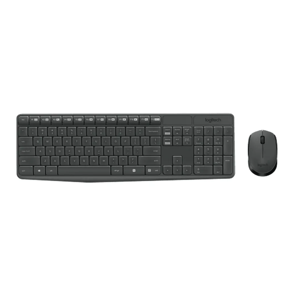 EditionSANI Logitech MK235 US English — Combo Front Logitech MK235 US English keyboard and mouse, front view