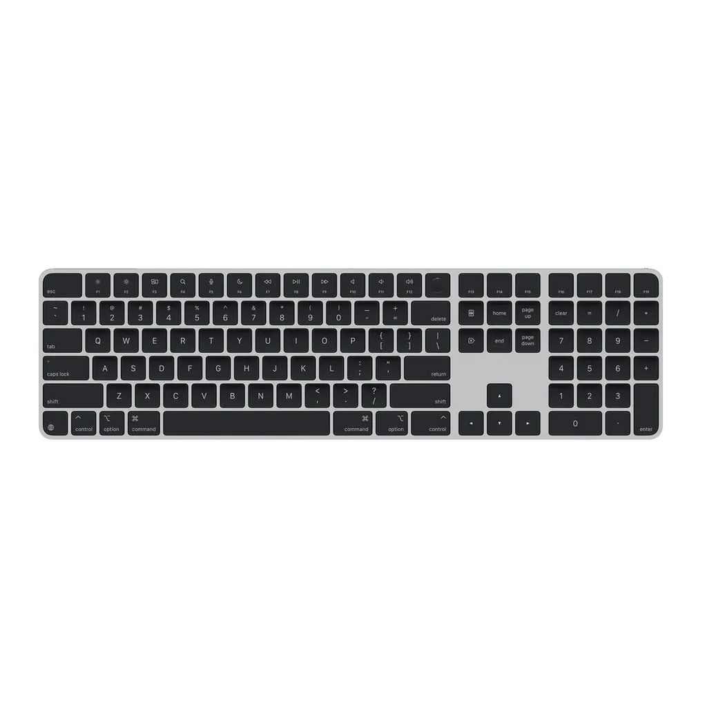 Apple Magic Keyboard with Touch ID and Numeric Keypad, US English, Black Keys, USB-C — View 1 Apple Magic Keyboard with Touch ID and Numeric Keypad, US English, Black Keys, USB-C — View 1