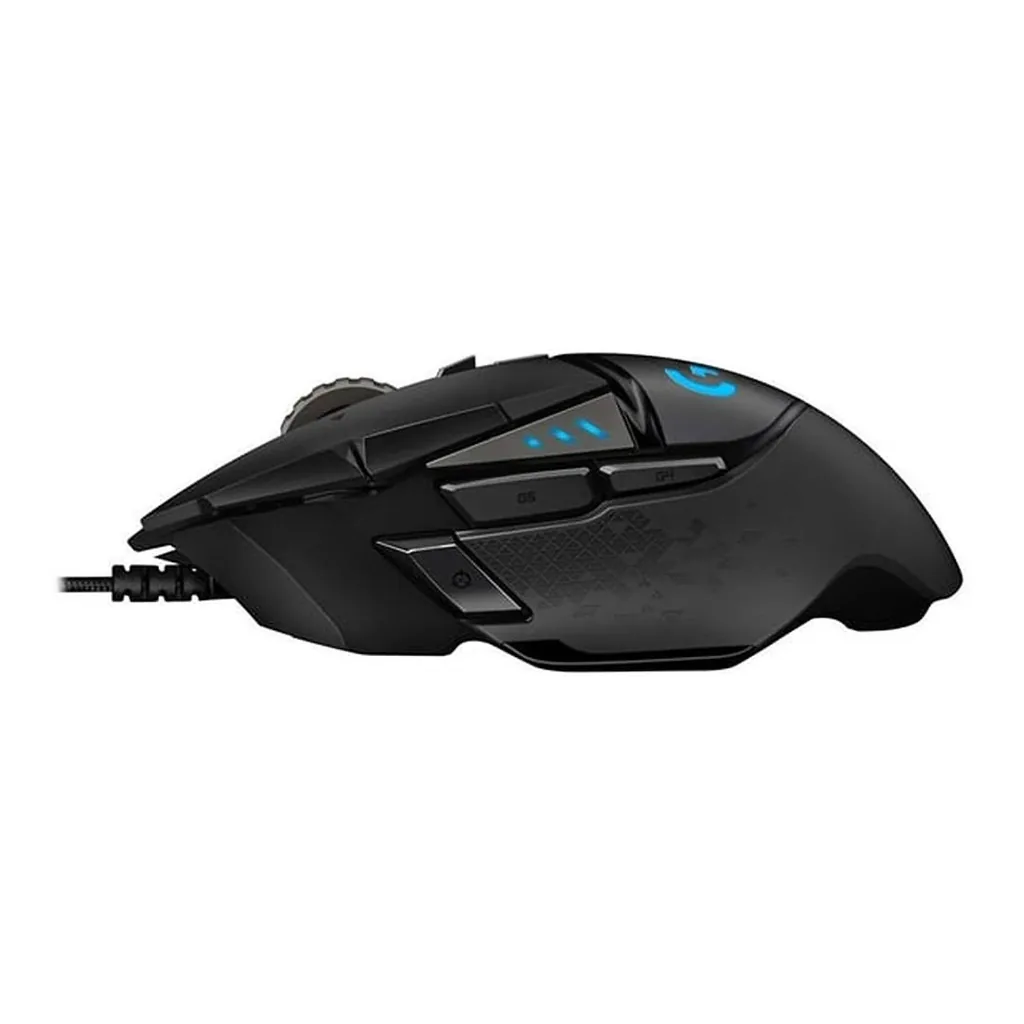 Logitech G502 HERO Wired Gaming Mouse, HERO 25K, Black — View 3 Logitech G502 HERO Wired Gaming Mouse, HERO 25K, Black — View 3