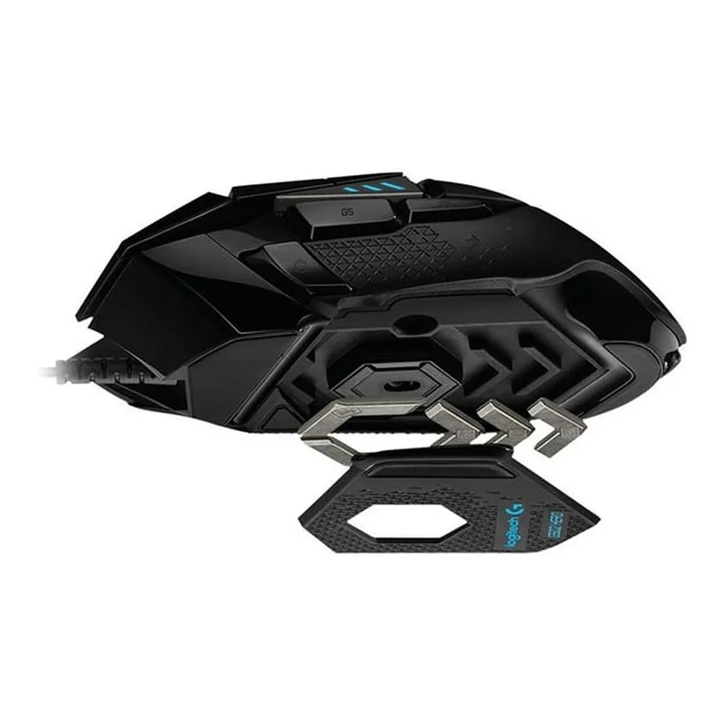 Logitech G502 HERO Wired Gaming Mouse, HERO 25K, Black — View 5 Logitech G502 HERO Wired Gaming Mouse, HERO 25K, Black — View 5