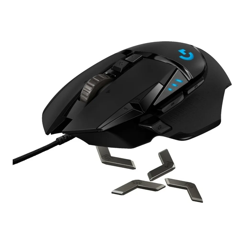 Logitech G502 HERO Wired Gaming Mouse, HERO 25K, Black — View 6 Logitech G502 HERO Wired Gaming Mouse, HERO 25K, Black — View 6