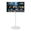 Samsung Movingstyle Essential 43-inch LS43FM70YUNXZA — front view with rolling stand Samsung Movingstyle Essential 43-inch LS43FM70YUNXZA — front view with rolling stand
