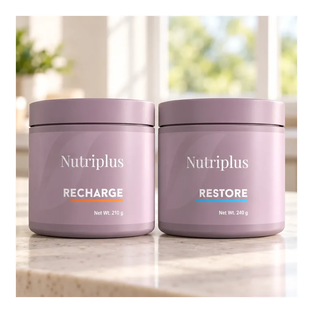 FARMASI Recharge 210 g and Restore 240 g Duo kitchen setting FARMASI Recharge 210 g and Restore 240 g Duo kitchen setting