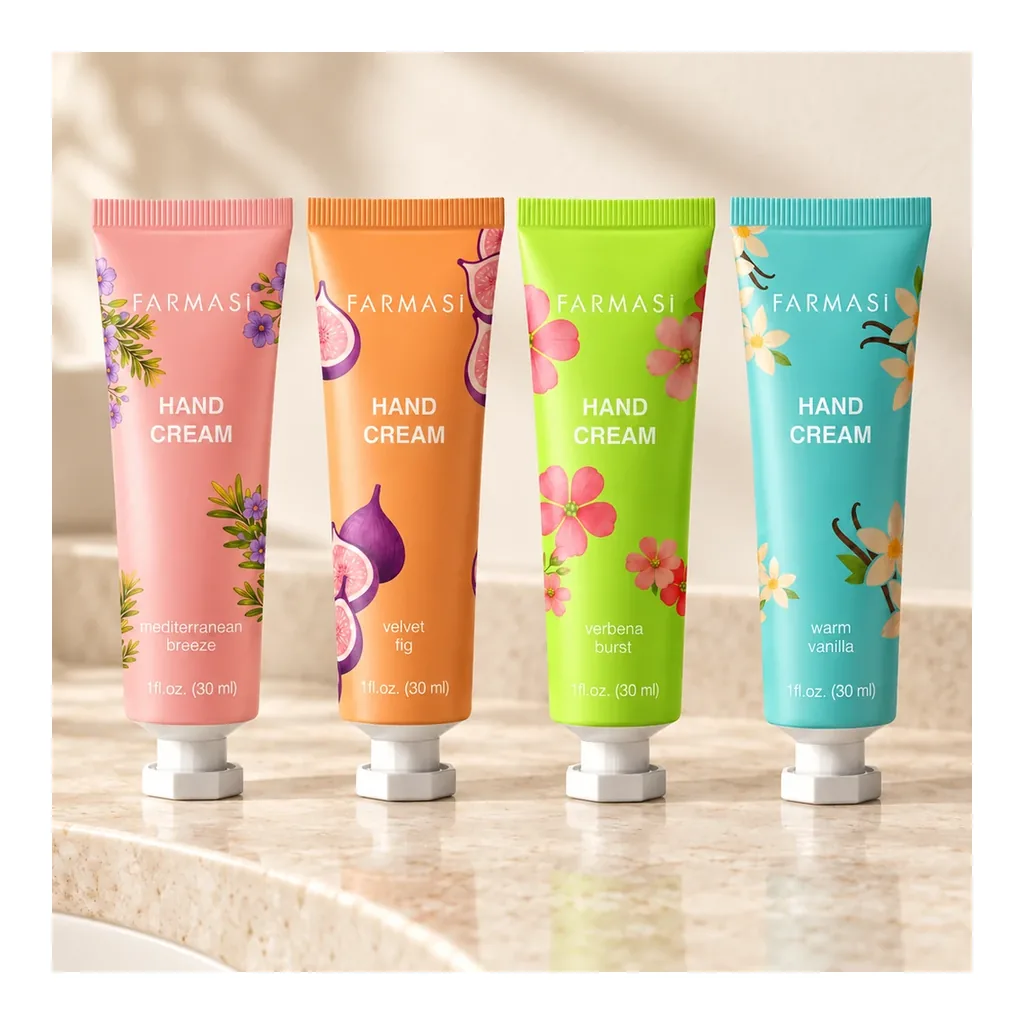 FARMASI Hand Creams Complete Collection four 30 ml tubes vanity setting FARMASI Hand Creams Complete Collection four 30 ml tubes vanity setting