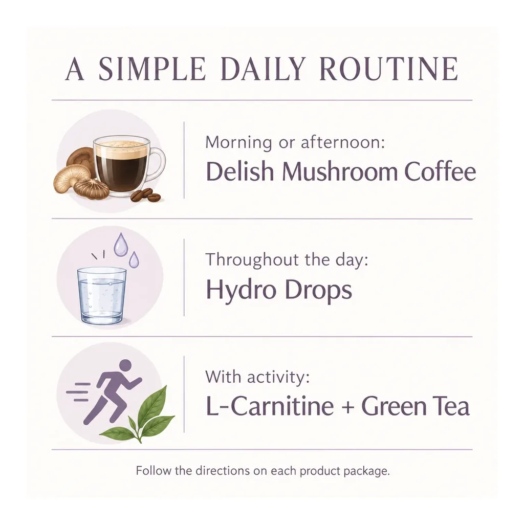 Nutriplus Superfoods Triad — Daily routine How to use the Nutriplus Superfoods Triad daily