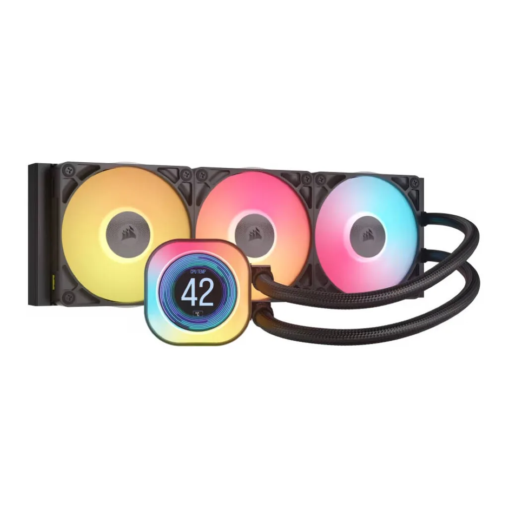 Corsair iCUE LINK TITAN 360 RX LCD AIO Liquid CPU Cooler, Black | CW-9061023-WW - Image 1 Corsair iCUE LINK TITAN 360 RX LCD AIO Liquid CPU Cooler, Black | CW-9061023-WW