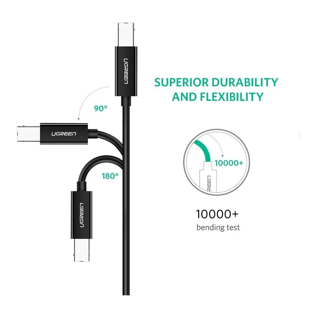 a223776a49626994131e507ebbb681d4-hi.jpg UGREEN US241 USB-C to USB-B Printer Cable - Black