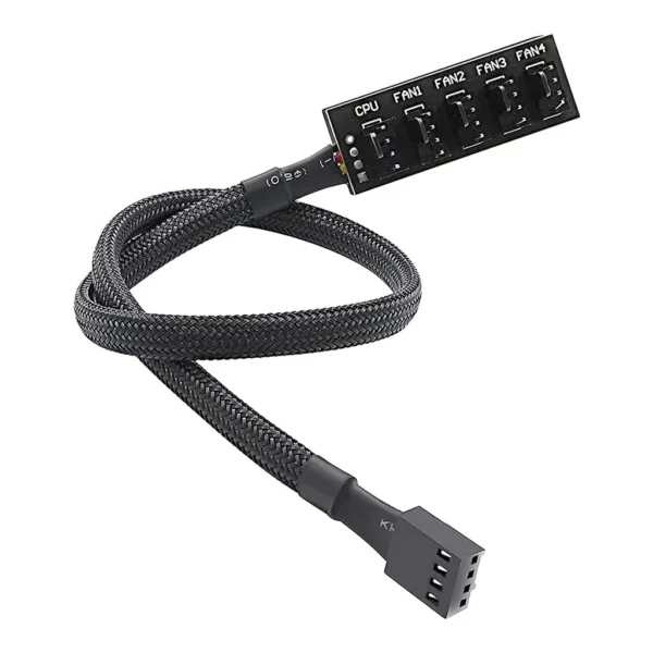 Unikstone PWM Fan Hub, Black | PWM CBL - Image 1 Unikstone PWM Fan Hub, Black | PWM CBL