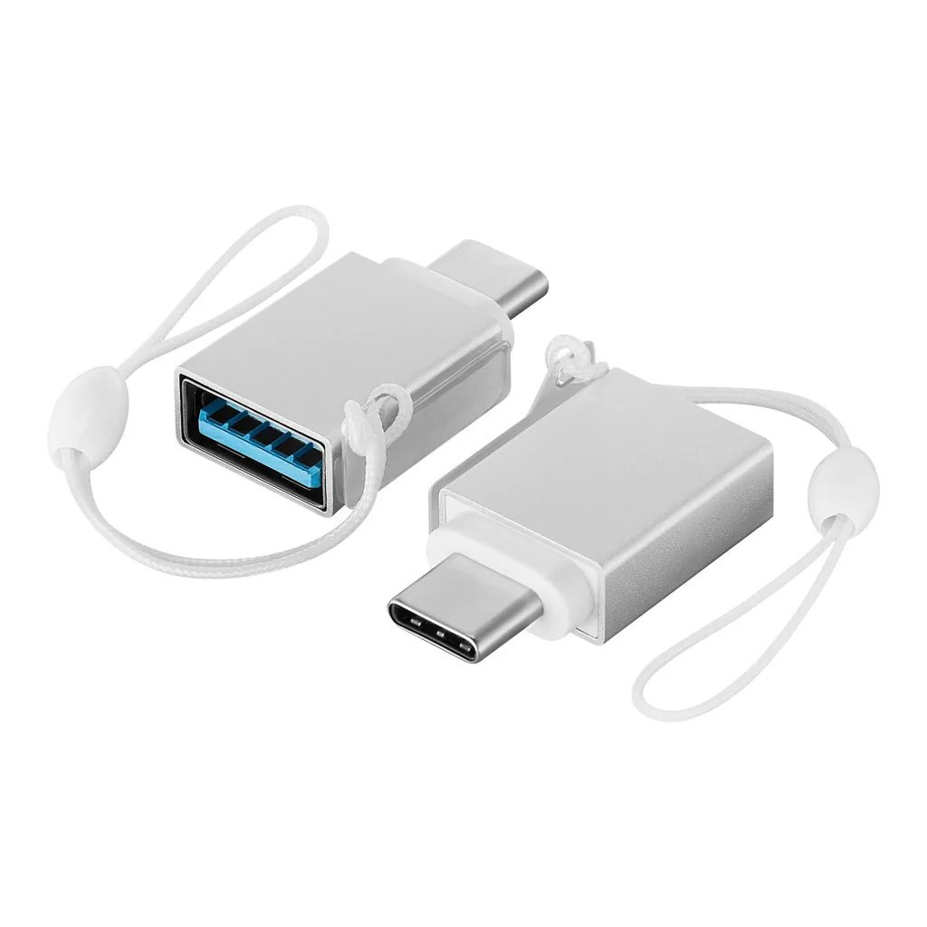 a6c8ffe1-bced-45dd-95b0-c76d6723dffd.jpg Best Buy essentials™ - Female USB to Male USB-C Adapter (2-Pack) - Silver