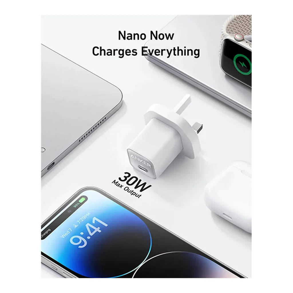 a6f985cdec227539b3e70f000f12de7f-hi.jpg Anker 511 Charger, 30W Max Output, Powered by GaN, 70% Smaller Design, ActiveShield 2.0, USB Type-C Interface, UK Plug, Wide Compatibility, White | A2147K21