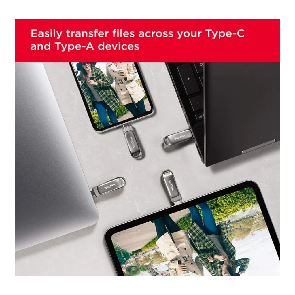 a7800fa043728e17c529e0e25717ae62-hi.jpg SanDisk 64GB Ultra Dual Drive Luxe USB Type-C - Silver | SDDDC4-064G-G46