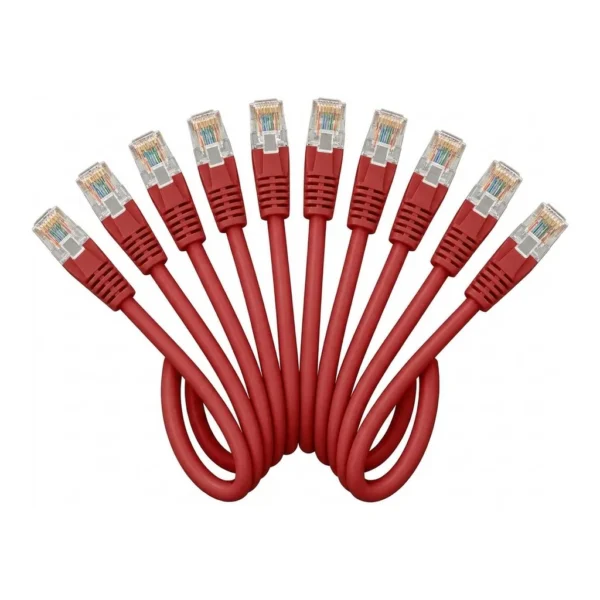a7ec5c29ba9b38d3ba6f6d76a27b35f5-hi.jpg AICO 0.5M Cat6 RJ45 UTP Network Cable, Red, Pack of 10 Cables