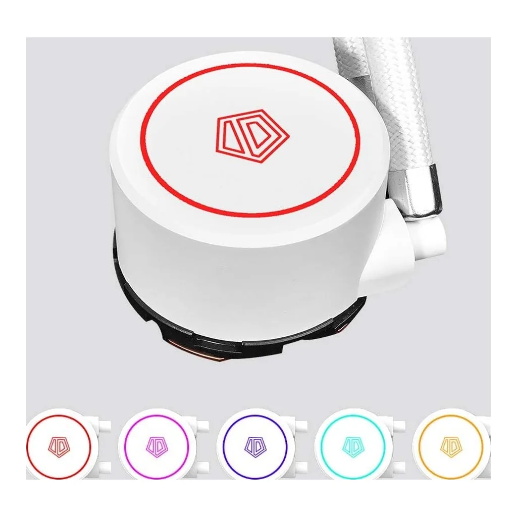 ID-COOLING AURAFLOW X 240 Snow CPU Water Cooler 12V RGB AIO Cooler 240mm CPU Liquid Cooler 2X120mm RGB Fan - Image 3 ID-COOLING AURAFLOW X 240 Snow CPU Water Cooler 12V RGB AIO Cooler 240mm CPU Liquid Cooler 2X120mm RGB Fan
