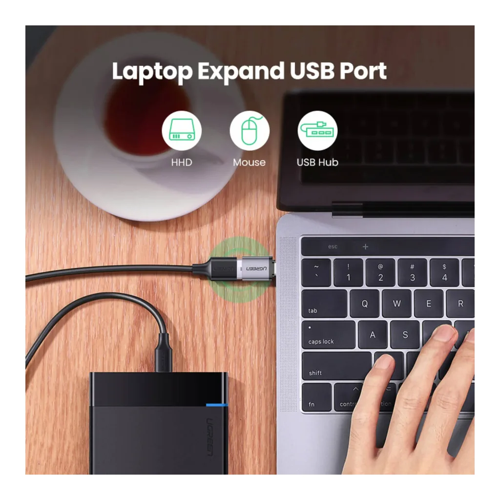 aaa9bf5f9d20dbdd9c9c3c8d5d89d3fd-hi.jpg UGREEN Type-C to USB 3.0 A Adapter Cable with Lanyard, 5Gbps OTG High-Speed Data Transfer Aluminum Shell Compact Converter for Laptop and Phone, Space Grey | 50283