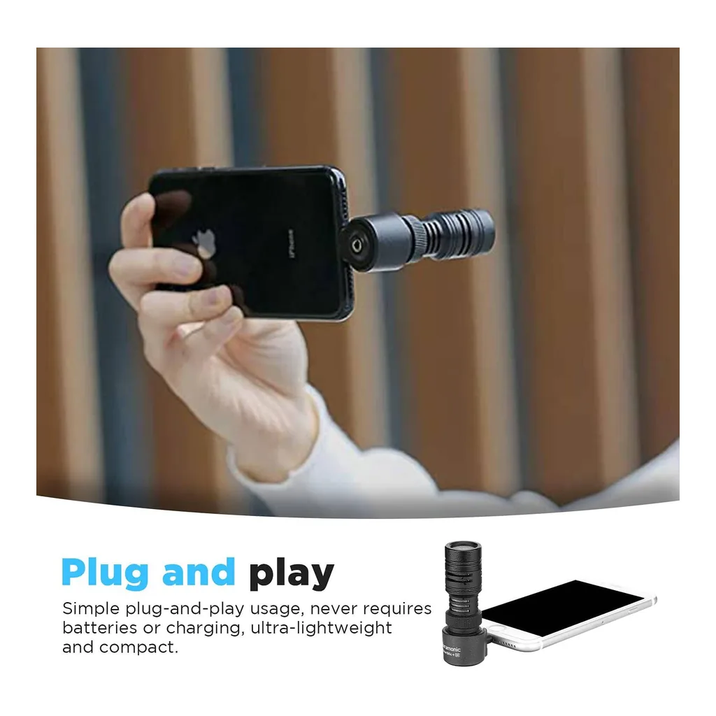 aaac6f1855a2b22e24b822538a4f518c-hi.jpg Saramonic Professional Mini Plug & Play Microphone for iOS Devices