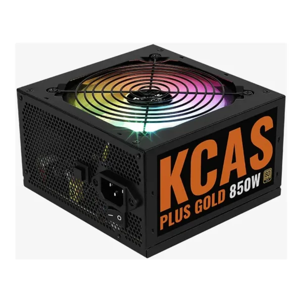 Aero Cookl KCAS PLUS GOLD 850W ARGB Power Supply, 80Plus Gold Certified for up to 92%+ Efficiency, 120mm High-pressure Fan with Speed Control, 105°C Japanese Capacitors & APFC, Black | ACPG-KP85FKC.11 – Main image Aero Cookl KCAS PLUS GOLD 850W ARGB Power Supply, 80Plus Gold Certified for up to 92%+ Efficiency, 120mm High-pressure Fan with Speed Control, 105°C Japanese Capacitors & APFC, Black | ACPG-KP85FKC.11 – Main image