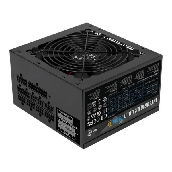AeroCool Integrator Gold Fully Modular Power Supply, 750W, 80 Plus Gold Certified, ATX 3.1 Compatible, 120mm HDB Fan, Ultra Low Ripple, Compact 140mm Design, Black | ACPG-IM75FKC.31 – Main image AeroCool Integrator Gold Fully Modular Power Supply, 750W, 80 Plus Gold Certified, ATX 3.1 Compatible, 120mm HDB Fan, Ultra Low Ripple, Compact 140mm Design, Black | ACPG-IM75FKC.31 – Main image