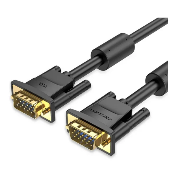 af8fab55ba5fc9caf1f5e0b9d25bdfa9-hi.jpg Vention VGA Cable, High Definition Picture Quality, Magnetic Ring Anti-Interference, Dual Ferrite Cores, Fishtail, Gold-Plated Technology, Multi-Shielding, 5 Meter Cable Length, Black | DAEBJ