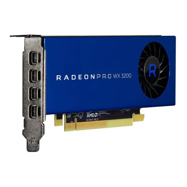 AMD Radeon Pro WX 3200 Graphics Card, 4GB GDDR5 128-bit Memory, 96 GB/s Memory Bandwidth, 640 Stream Processors, PCIe 3.0 x16, 1.66 TFLOPS Single Precision, 4 x Mini DisplayPort 1.4 | 100-506115 – Main image AMD Radeon Pro WX 3200 Graphics Card, 4GB GDDR5 128-bit Memory, 96 GB/s Memory Bandwidth, 640 Stream Processors, PCIe 3.0 x16, 1.66 TFLOPS Single Precision, 4 x Mini DisplayPort 1.4 | 100-506115 – Main image