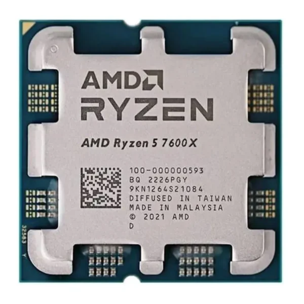 AMD Ryzen 5 7600X 4.7 GHz AM5 105W Desktop Processor, 6 Cores & 12 Threads, 5.3 Ghz Max Boost Clock, 32MB L3 Cache, AMD Radeon Graphics, 2CH-DDR5-5200 / 128GB Max, Zen 4 Arc – Main image AMD Ryzen 5 7600X 4.7 GHz AM5 105W Desktop Processor, 6 Cores & 12 Threads, 5.3 Ghz Max Boost Clock, 32MB L3 Cache, AMD Radeon Graphics, 2CH-DDR5-5200 / 128GB Max, Zen 4 Arc – Main image