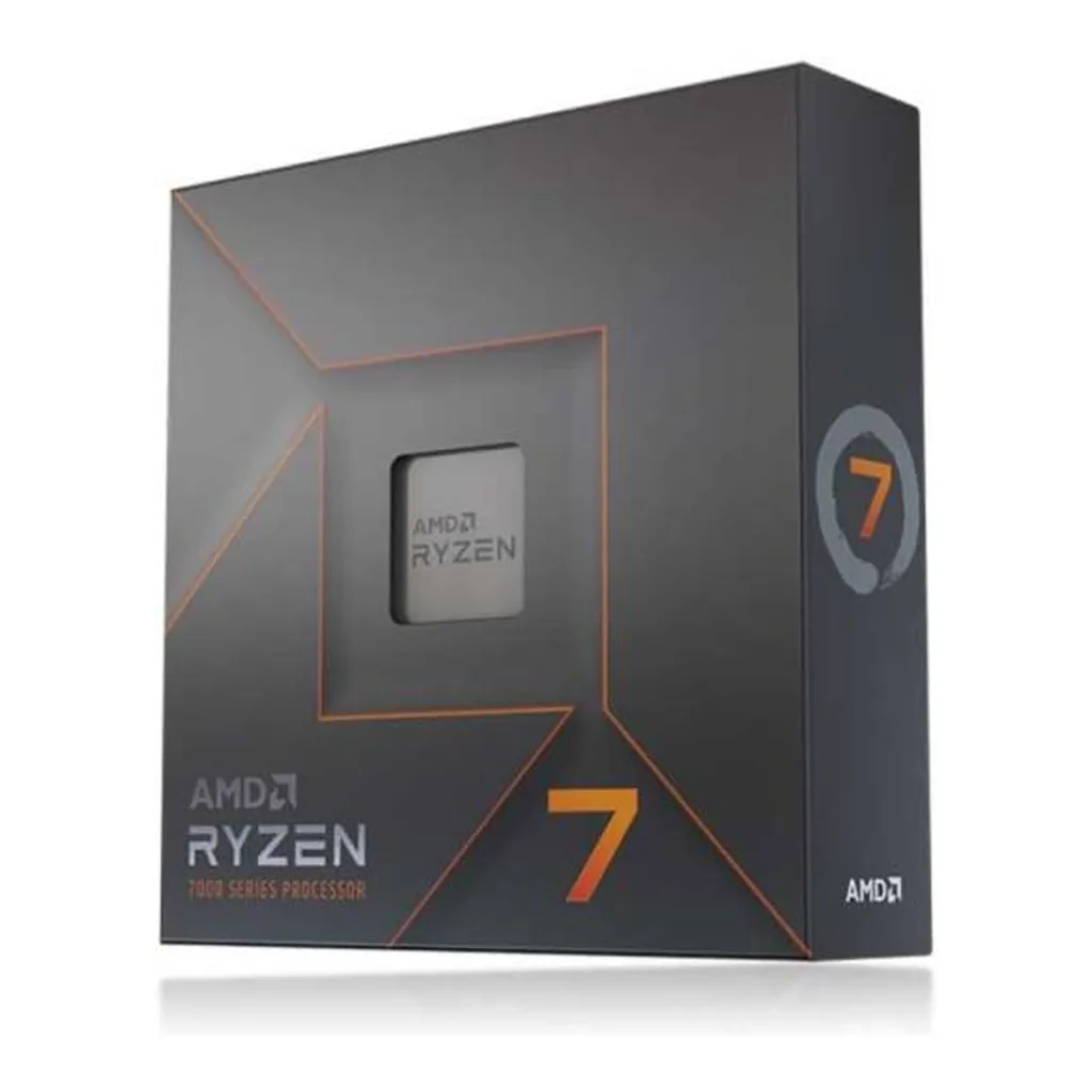 AMD Ryzen 7 7700X 4.5 GHz AM5 105W Desktop Processor, 8 Cores & 16 Threads, 5.4 GHz Max Boost Clock, 32MB L3 Cache, AMD Radeon Graphics, 2CH-DDR5-5200 / 128GB Max, Zen 4 Arc – Main image AMD Ryzen 7 7700X 4.5 GHz AM5 105W Desktop Processor, 8 Cores & 16 Threads, 5.4 GHz Max Boost Clock, 32MB L3 Cache, AMD Radeon Graphics, 2CH-DDR5-5200 / 128GB Max, Zen 4 Arc – Main image