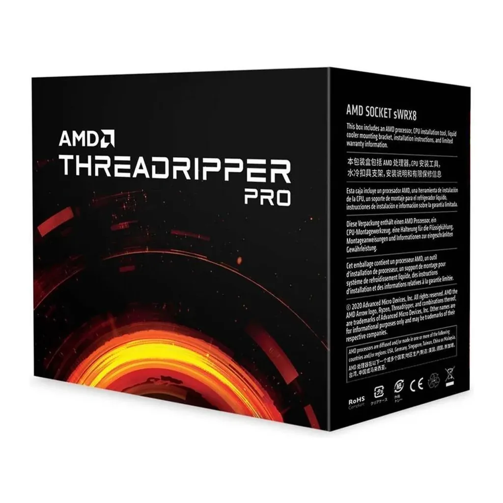 AMD Ryzen Threadripper PRO 3975WX sWRX8 Processor, 32 Cores & 64 Threads, 3.5GHz Clock Speed, 4.2GHz Max Turbo Freq, 128MB L3 Cache, 8-CH ECC DDR4-3200 Memory, AMD Zen Core Arch | 100-100000086WOF – Gallery image 6 AMD Ryzen Threadripper PRO 3975WX sWRX8 Processor, 32 Cores & 64 Threads, 3.5GHz Clock Speed, 4.2GHz Max Turbo Freq, 128MB L3 Cache, 8-CH ECC DDR4-3200 Memory, AMD Zen Core Arch | 100-100000086WOF – Gallery image 6