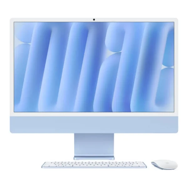 Apple iMac (2024) AIO Desktop Computer, 24" 4.5K Retina Standard Display, Apple M4 Chip with 8-Core CPU, 8-Core GPU, 16-Core, 16GB RAM, 256GB SSD, English K/B, Blue – Main image Apple iMac (2024) AIO Desktop Computer, 24" 4.5K Retina Standard Display, Apple M4 Chip with 8-Core CPU, 8-Core GPU, 16-Core, 16GB RAM, 256GB SSD, English K/B, Blue – Main image
