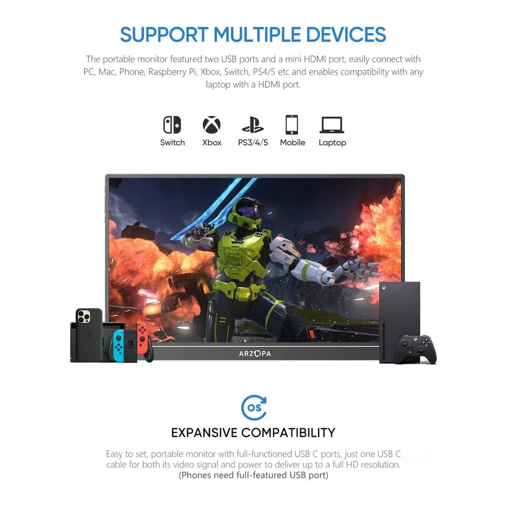 ARZOPA Z1RC 16-inch 2.5K 60Hz IPS Portable Monitor – Gallery image 6 ARZOPA Z1RC 16-inch 2.5K 60Hz IPS Portable Monitor – Gallery image 6