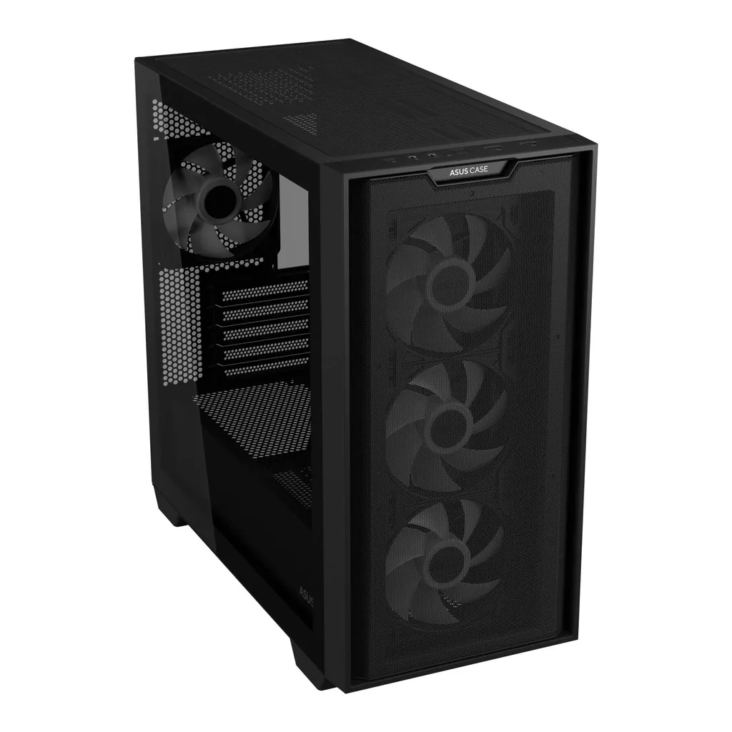 ASUS A21 Plus M-ATX Computer Case, 4x 120mm aRGB Pre-Installed Fan, Up to 360mm Radiator & 7x Fan Support, BTF Support, Headphone, Microphone & 2x USB 3.2 Gen1 Interface, Black | 90DC00H0-B19010 – Gallery image 8 ASUS A21 Plus M-ATX Computer Case, 4x 120mm aRGB Pre-Installed Fan, Up to 360mm Radiator & 7x Fan Support, BTF Support, Headphone, Microphone & 2x USB 3.2 Gen1 Interface, Black | 90DC00H0-B19010 – Gallery image 8
