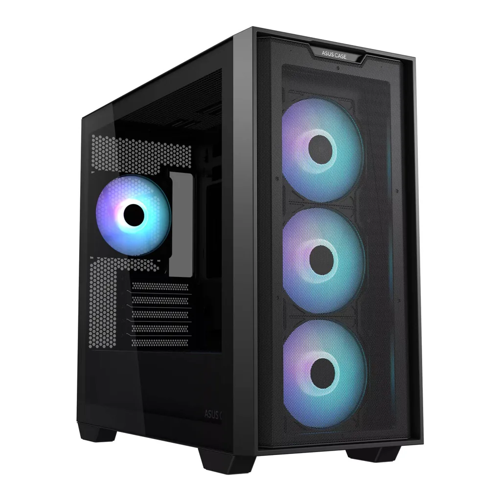 ASUS A21 Plus M-ATX Computer Case, 4x 120mm aRGB Pre-Installed Fan, Up to 360mm Radiator & 7x Fan Support, BTF Support, Headphone, Microphone & 2x USB 3.2 Gen1 Interface, Black | 90DC00H0-B19010 – Main image ASUS A21 Plus M-ATX Computer Case, 4x 120mm aRGB Pre-Installed Fan, Up to 360mm Radiator & 7x Fan Support, BTF Support, Headphone, Microphone & 2x USB 3.2 Gen1 Interface, Black | 90DC00H0-B19010 – Main image